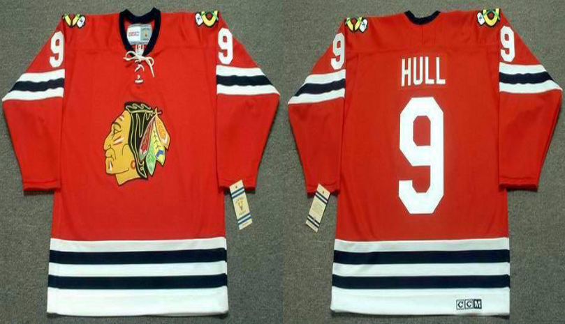 2019 Men Chicago Blackhawks 9 Hull red CCM NHL jerseys